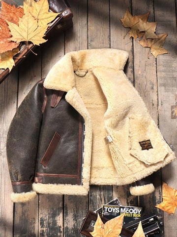 Men's B3 Bomber Shearling Coat, Grey Green