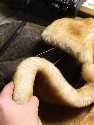 Men's B3 Bomber Shearling Coat, Grey Green