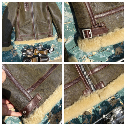 Men's Green Brown B3 Shearling Coat