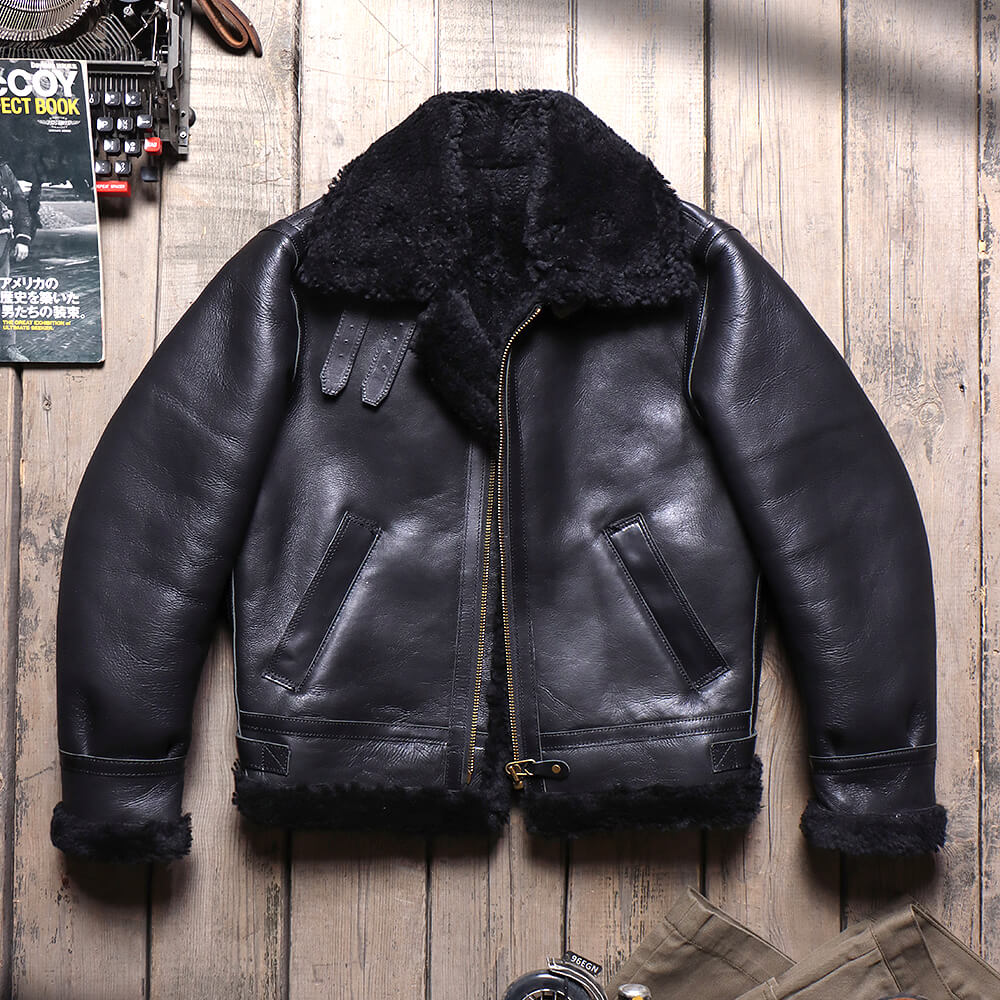 Men's B3 Bomber Shearling Coat Black
