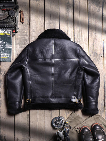 Men's B3 Bomber Shearling Coat Black