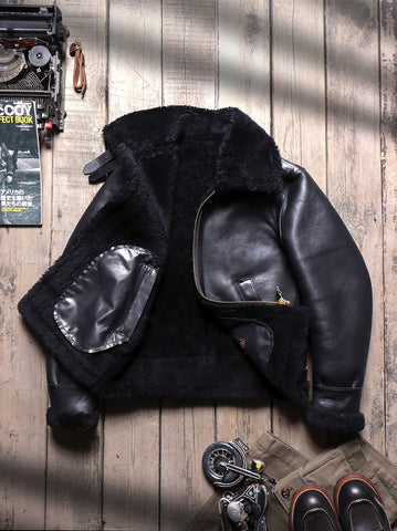 Men's B3 Bomber Shearling Coat Black