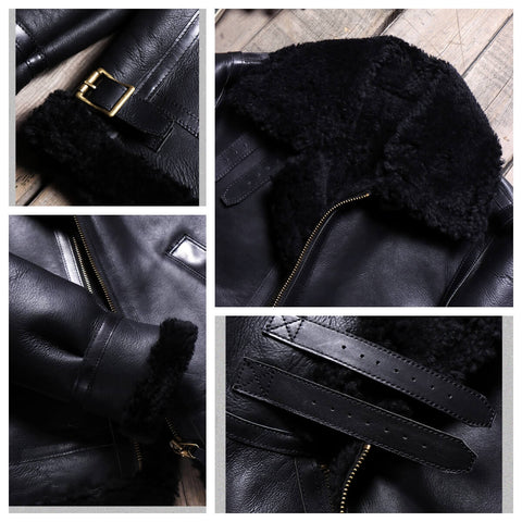 Men's B3 Bomber Shearling Coat Black