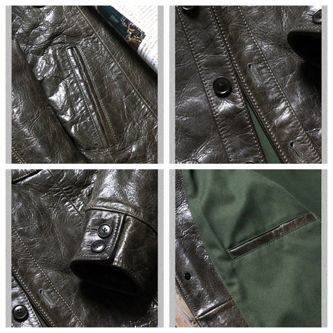 leather battle dress SHIELDMAIDEN LAGERTHA - women's battle coat made of faux leather, wool and satin cotton