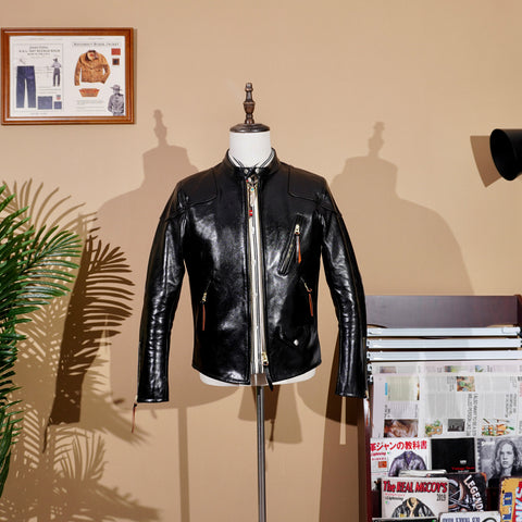 Men's Biker Leather Jacket, Horsehide