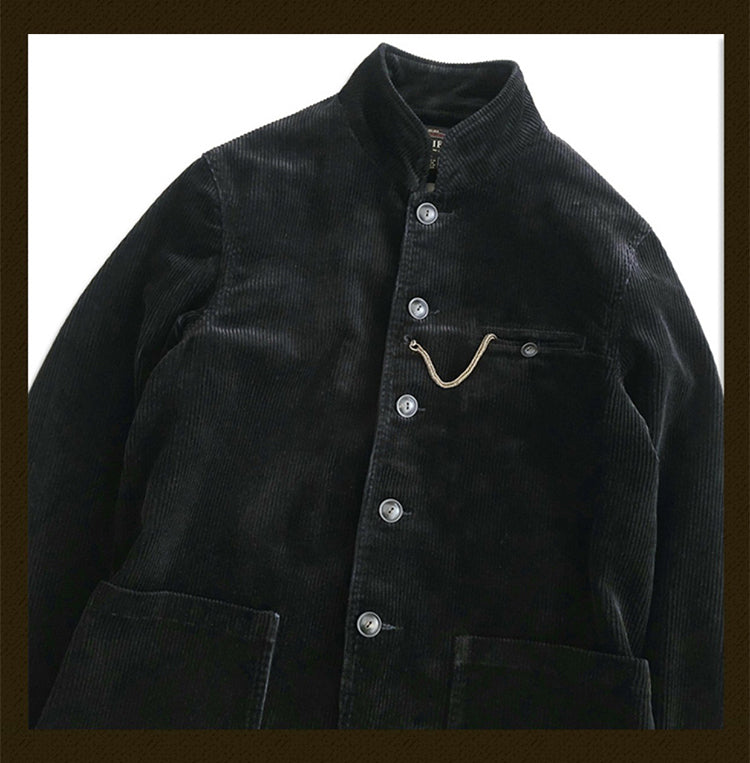 Men's Black Corduroy Brakeman Coat