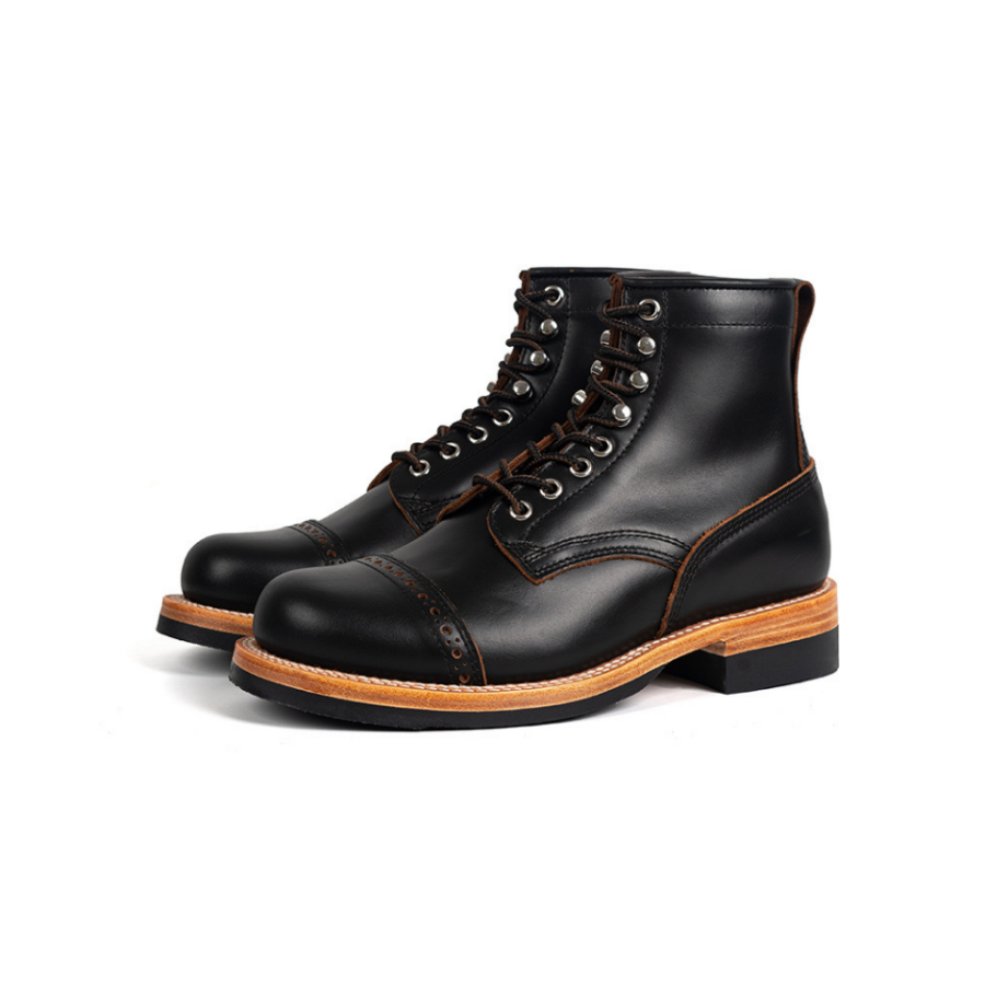 Black Brogue Service Boots