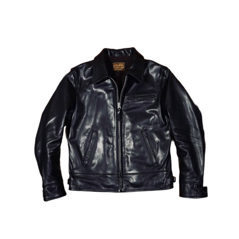 1930s Sports Leather Jacket Black