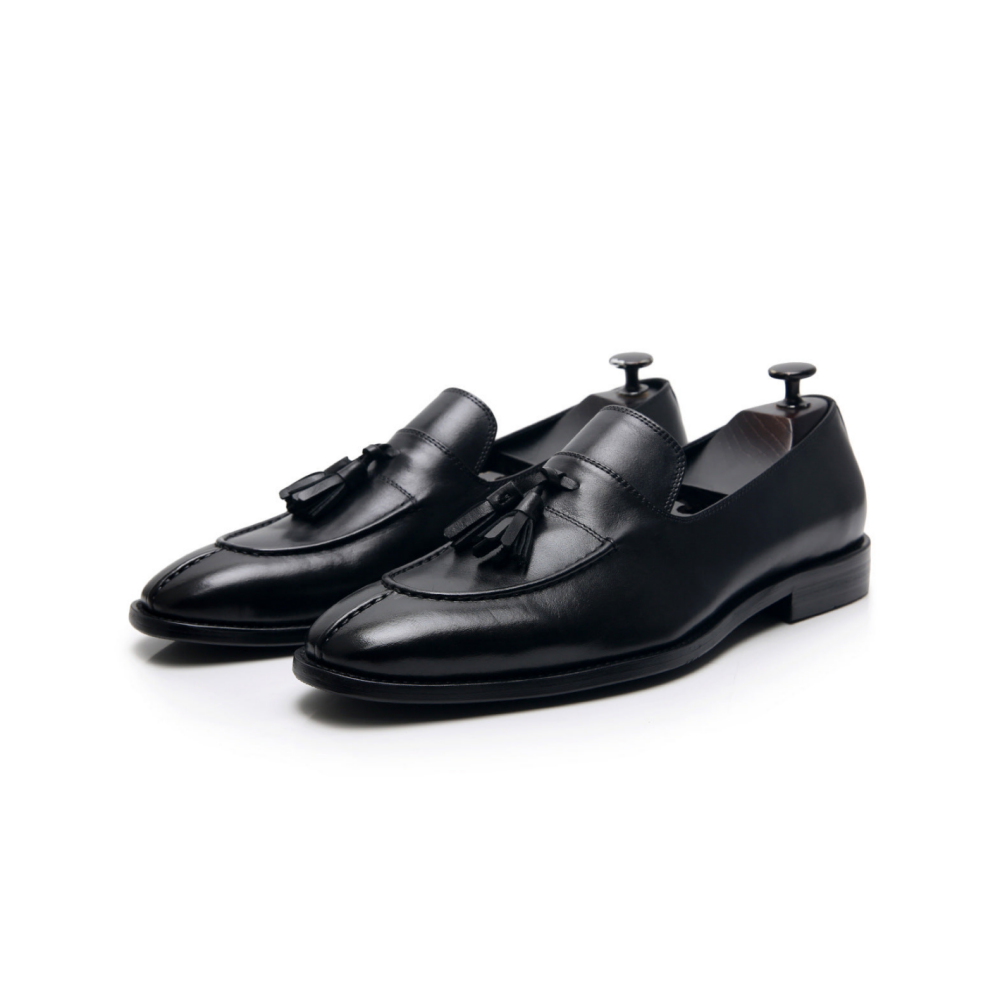 Black Tassel Loafers Norwegian Toe