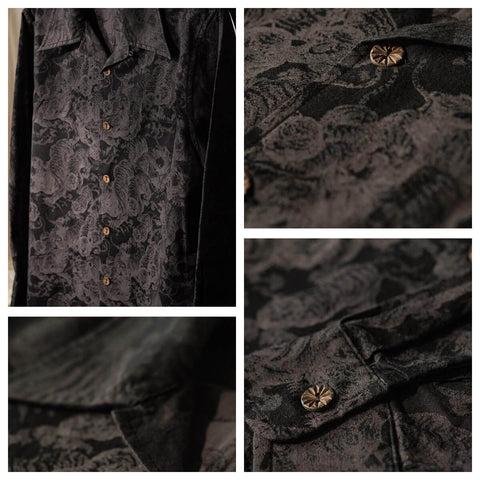 Men's Black Tiger Jacquard Aloha Shirt