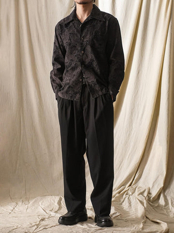 Men's Black Tiger Jacquard Aloha Shirt