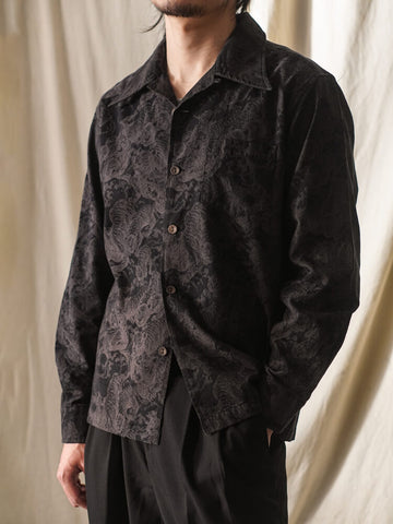 Men's Black Tiger Jacquard Aloha Shirt