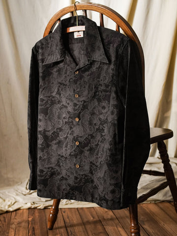 Men's Black Tiger Jacquard Aloha Shirt