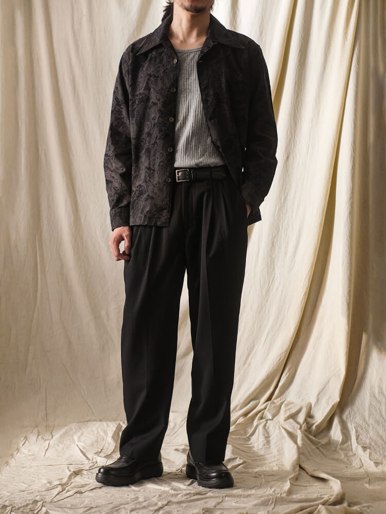 Men's Black Tiger Jacquard Aloha Shirt