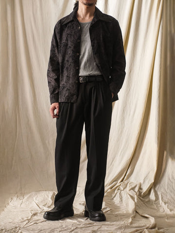 Men's Black Tiger Jacquard Aloha Shirt