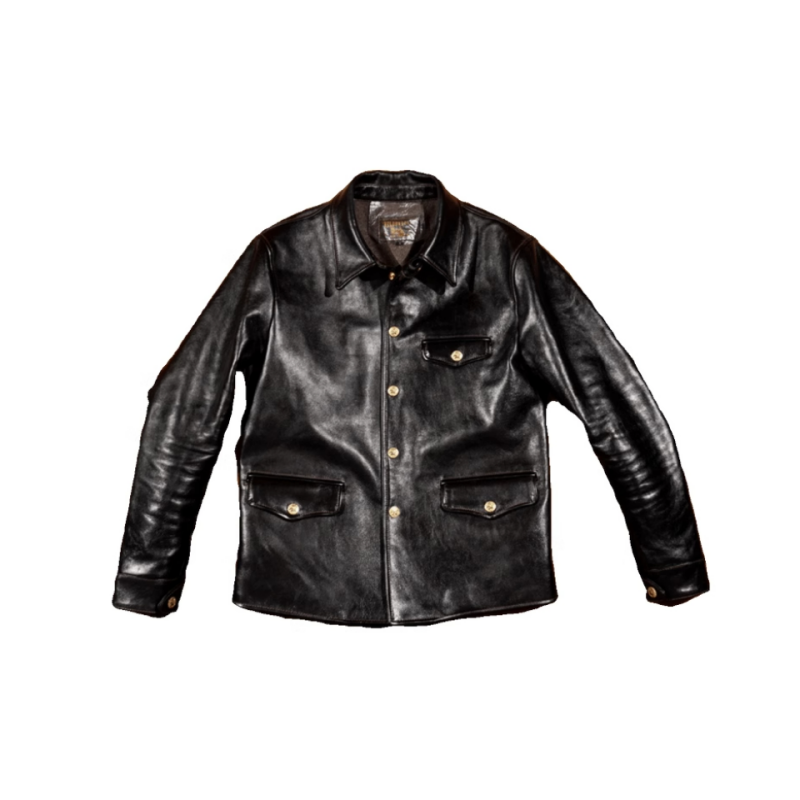 Black Brakeman Leather Coat