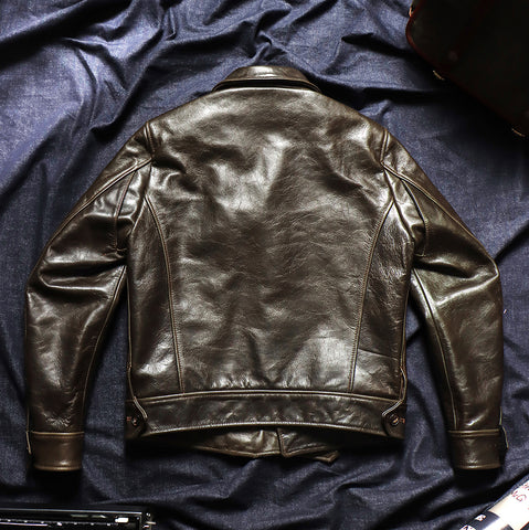 Men's Olive P37 Leather Jacket