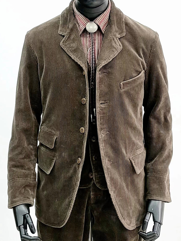 Men's Brown Corduroy Suit Jacket