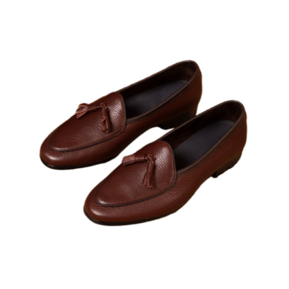 Red Brown_Tassel_Loafers Cowhide