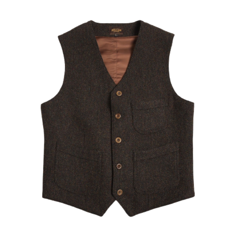 Men's Tweed Hunting Vest Chocolate – Crush on Retro