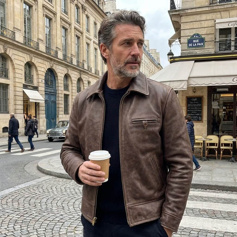 メンズ 1940 年代 モーターサイクル レザー ジャケット