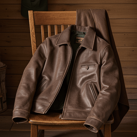 メンズ 1940 年代 モーターサイクル レザー ジャケット