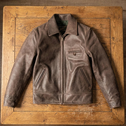 メンズ 1940 年代 モーターサイクル レザー ジャケット