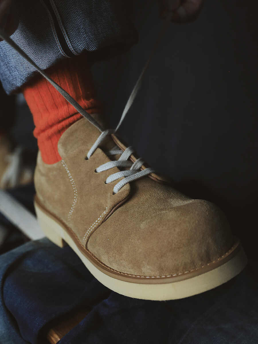 メンズ バンプトゥ ダービーシューズ