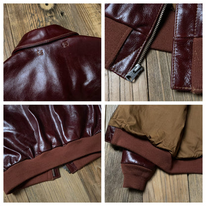 Men's Burgundy Type A2 Flight Leather Jacket