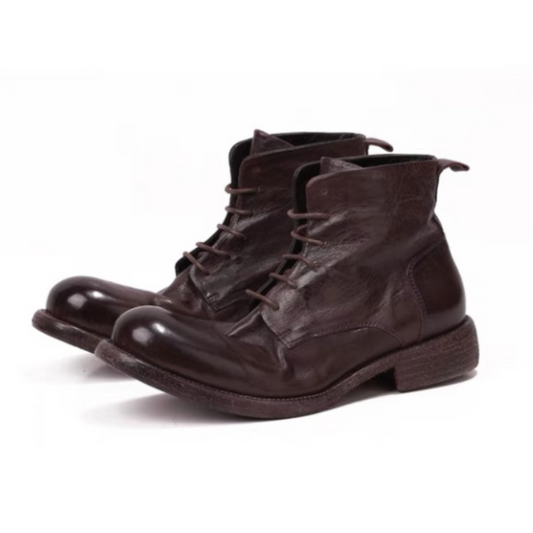 Men's Distressed Leather Service Boots