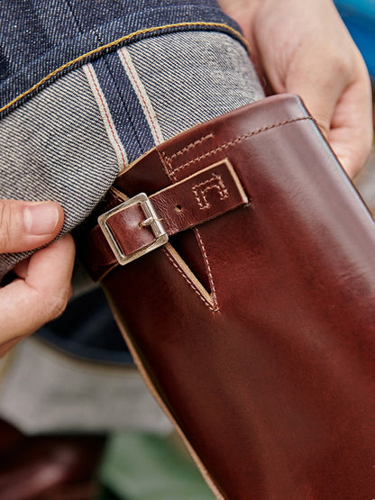 Burgundy Engineer Boots Detail