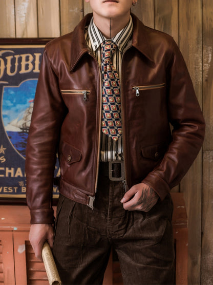 Veste en cuir Hartmann Flight pour homme