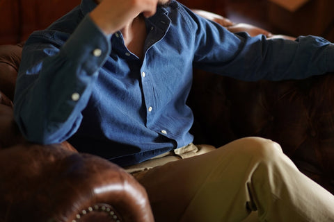 Men's Indigo Button-Down Collar Shirt