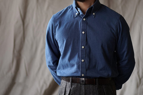 Men's Indigo Button-Down Collar Shirt