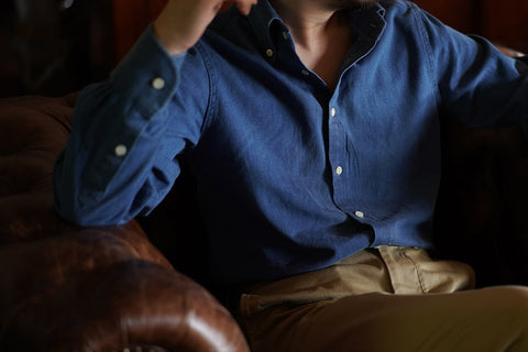 Men's Indigo Button-Down Collar Shirt