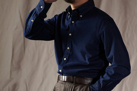 Men's Indigo Button-Down Collar Shirt
