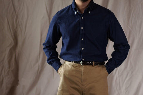Men's Indigo Button-Down Collar Shirt