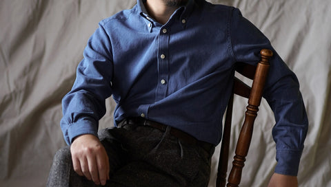 Men's Indigo Button-Down Collar Shirt