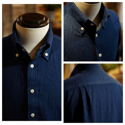 Men's Indigo Button-Down Collar Shirt