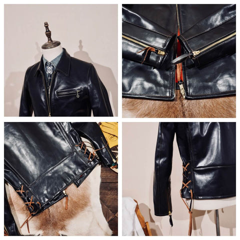 1930s Sports Leather Jacket Coffee