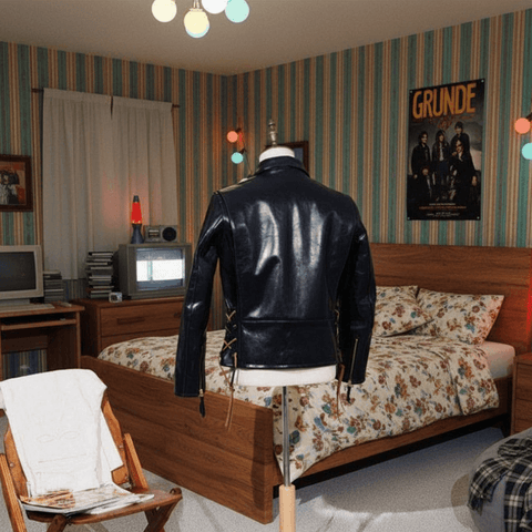 1930s Sports Leather Jacket Coffee