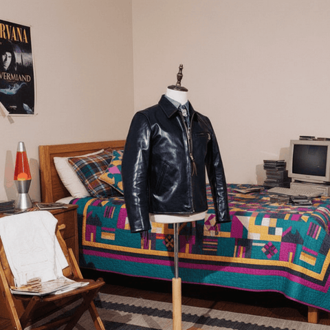 1930s Sports Leather Jacket Coffee