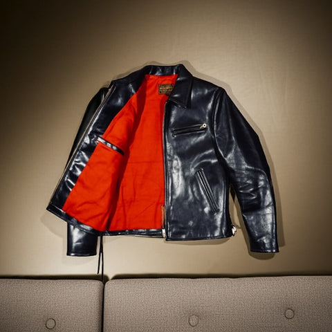 1930s Sports Leather Jacket Coffee