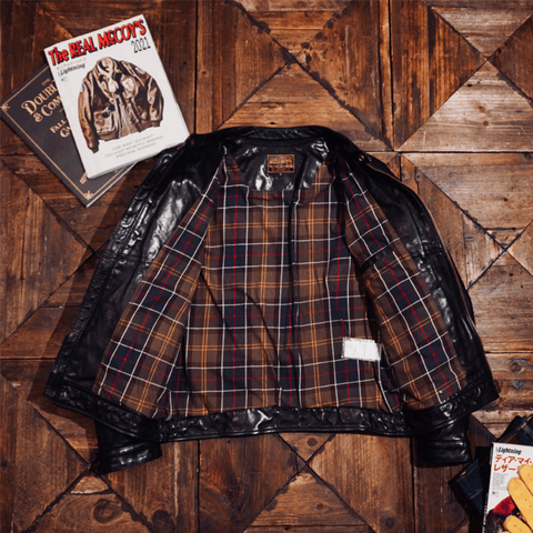 Men's Cafe Racer Leather Jacket, Washed Cowhide