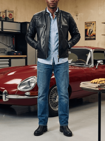 Men's Cafe Racer Leather Jacket
