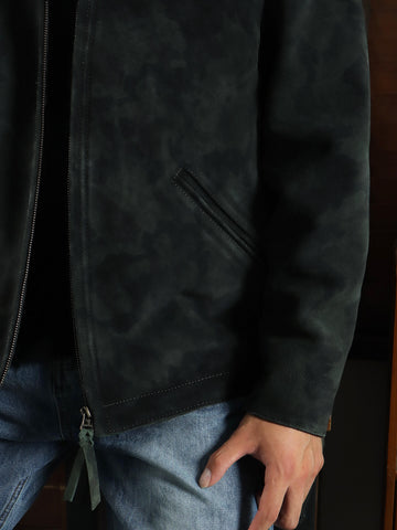 Men's Camo Green Detroit Suede Jacket