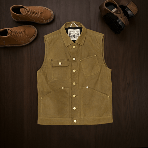 Men's Wax Canvas Moto Vest