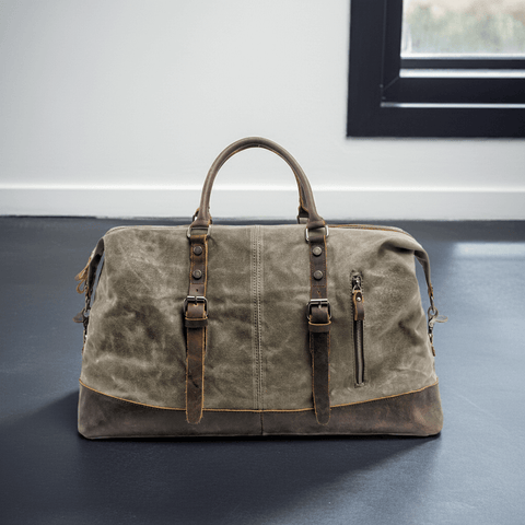 Canvas and Leather Travel Tote