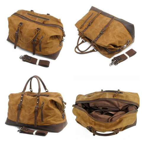 Canvas and Leather Travel Tote