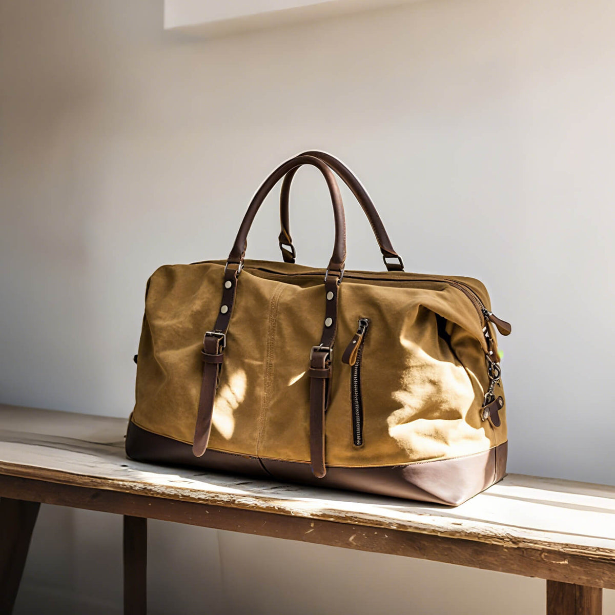 Canvas and Leather Travel Tote